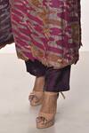 Soumodeep Dutta_Purple Chanderi Embroidered Kantha Notched Kurta With Pant _Online_at_Aza_Fashions