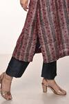 Soumodeep Dutta_Blue Chanderi Embroidered Kantha Notched Geometric Kurta With Pant _Online_at_Aza_Fashions