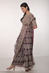 Soumodeep Dutta_Purple Silk Organza Print And Embroidery French Knot & Hand Blouse Sharara Set _Online_at_Aza_Fashions