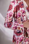 Betrue_White Handloom Cotton, Silk Embroidery Kashan Print Blazer _Online_at_Aza_Fashions