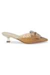 Buy_Anaar_Gold Ornate Bow Cinderella Embellished Heels _Online_at_Aza_Fashions