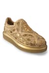Buy_Anaar_Gold Embroidered Honeybee Gota Sneakers_Online_at_Aza_Fashions
