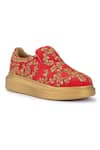 Buy_Anaar_Red Embroidered Heirloom Classic Sneakers _Online_at_Aza_Fashions