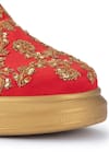 Shop_Anaar_Red Embroidered Heirloom Classic Sneakers _at_Aza_Fashions