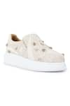 Buy_Anaar_Beige Embroidered Paradise Classic Sneakers _Online_at_Aza_Fashions