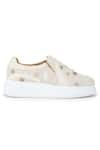 Shop_Anaar_Beige Embroidered Paradise Classic Sneakers _Online_at_Aza_Fashions