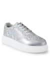 Buy_Anaar_Silver Disco 22 Classic Geometric Pattern Sneakers _Online_at_Aza_Fashions