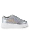 Shop_Anaar_Silver Disco 22 Classic Geometric Pattern Sneakers _Online_at_Aza_Fashions