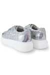 Anaar_Silver Disco 22 Classic Geometric Pattern Sneakers _at_Aza_Fashions