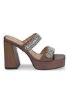 Buy_Anaar_Brown Faux Leather Bijou Embellished Platform Heels_Online_at_Aza_Fashions