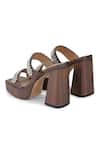 Anaar_Brown Faux Leather Bijou Embellished Platform Heels_at_Aza_Fashions
