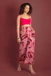 Style Junkiie_Pink Crepe Paisley Sorbet Cropped Trouser  _Online_at_Aza_Fashions