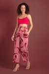 Shop_Style Junkiie_Pink Crepe Paisley Sorbet Cropped Trouser  _Online_at_Aza_Fashions