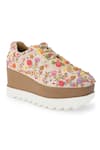 Buy_Anaar_Multi Color Embroidered Corsage Signature Sneaker Wedges_Online_at_Aza_Fashions