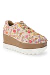 Buy_Anaar_Multi Color Embroidered Corsage Signature Sneaker Wedges _Online_at_Aza_Fashions