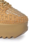 Shop_Anaar_Gold Embroidered Goldilocks Sneaker Wedges _at_Aza_Fashions