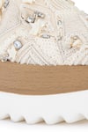 Buy_Anaar_Beige Moss Crepe Paradise Signature Embroidered Sneaker Wedges
