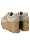 Anaar_Gold Embroidered A Toast To You Sneaker Wedges _at_Aza_Fashions