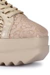 Shop_Anaar_Gold Embroidered Gatsby Sneaker Wedges_at_Aza_Fashions