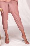 Seesa_Pink Crepe, Silk Trouser _Online_at_Aza_Fashions