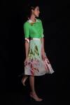 Seesa_Green Crepe Floral Pattern Shirt Dress_Online_at_Aza_Fashions