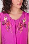 Seesa_Purple Chiffon Bodice Embroidered Shirt Dress_Online_at_Aza_Fashions