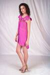 Buy_Seesa_Purple Chiffon Bodice Embroidered Shirt Dress_Online_at_Aza_Fashions