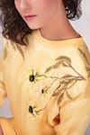 Buy_Seesa_Cream Organza Silk Embroidery Sunflower Round Sweatshirt Dress _Online_at_Aza_Fashions