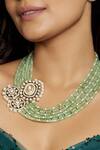 Joules by Radhika_Green Agate And Freshwater Pearl Embellished Layered Necklace_Online_at_Aza_Fashions