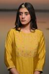 Tatwa_Yellow Handloom Chanderi Kurta And Pant Set _at_Aza_Fashions