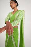 Buy Asaga Green Silk, Georgette Embroidery Sweetheart Flora Pre-draped Tiered Saree Set Online at Aza Fashions Buy_Asaga_Green Silk, Georgette Embroidery Sweetheart Flora Pre-draped Tiered Saree Set _Online_at_Aza_Fashions