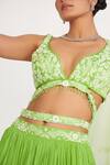 Buy Asaga Green Silk, Organza, Viscose Embroidery, Lace V-neck Cora Waistband Lehenga Set Online at Aza Fashions Buy_Asaga_Green Silk, Organza, Viscose Embroidery, Lace V-neck Cora Waistband Lehenga Set _Online_at_Aza_Fashions