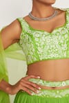 Buy Asaga Green Silk, Organza, Viscose Embroidery Rylee Floral Waistband Lehenga Set Online at Aza Fashions Buy_Asaga_Green Silk, Organza, Viscose Embroidery Rylee Floral Waistband Lehenga Set _Online_at_Aza_Fashions