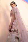 Shop_Angad Singh_Pink Silk, Net Sequins, Embroidery, Zari Bridal Lehenga Set _Online_at_Aza_Fashions