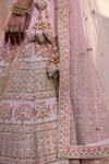 Angad Singh_Pink Silk, Net Sequins, Embroidery, Zari Bridal Lehenga Set _at_Aza_Fashions