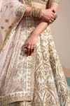 Buy_Angad Singh_Ivory Raw Silk Embroidery Zardozi Leaf Neck Floral Work Bridal Lehenga Set_Online_at_Aza_Fashions