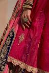 Buy_Angad Singh_Pink Silk Sequins, Zari Velvet Applique Embroidered Raw Bridal Lehenga Set _Online_at_Aza_Fashions