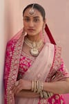 Angad Singh_Pink Silk Sequins, Zari Asymmetric And Zardozi Embroidered Bridal Lehenga Set _at_Aza_Fashions