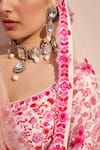 Buy_Angad Singh_Pink Raw Silk Embroidery Zardozi Leaf Neck Floral Bridal Lehenga Set _Online