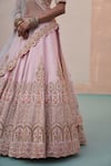 Angad Singh_Pink Silk, Net Zari, Sequins, Cut Work, Thread Embroidered Bridal Lehenga Set _at_Aza_Fashions