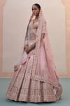 Buy_Angad Singh_Pink Silk, Net Zari, Sequins, Cut Work, Thread Embroidered Bridal Lehenga Set 