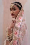 Shop_Angad Singh_Pink Raw Silk Embroidery Zardozi Leaf Neck Bridal Lehenga Set 