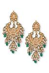 Auraa Trends_Green Kundan Polki And Beads Embellished Chandbalis _Online_at_Aza_Fashions