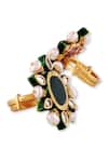 Buy_Auraa Trends_Green Diamonds, Pearls Kundan Embellished Ring - Single Pc _Online_at_Aza_Fashions