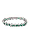 Auraa Trends_Green Zari Zircon Studded Bracelet _Online_at_Aza_Fashions