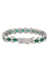Buy_Auraa Trends_Green Zari Zircon Studded Bracelet _Online_at_Aza_Fashions