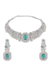 Auraa Trends_Blue Zari, Stones Zircon Studded Choker Set _Online_at_Aza_Fashions