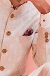 Buy_Philocaly_White Silk Embroidery Baandh Diamond Pattern Sherwani Set_Online_at_Aza_Fashions