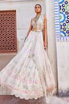 Buy_Aditi Gupta_Ivory Banarasi Chanderi Woven And Embroidered Vintage Bridal Lehenga Set  _Online_at_Aza_Fashions