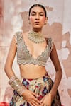 Buy_Aditi Gupta_Purple Banarasi Woven Quatrefoil Pattern Chanderi Bridal Lehenga Set _Online_at_Aza_Fashions